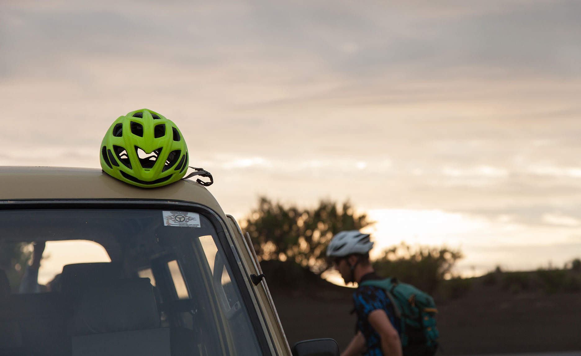 green bicycle helmet