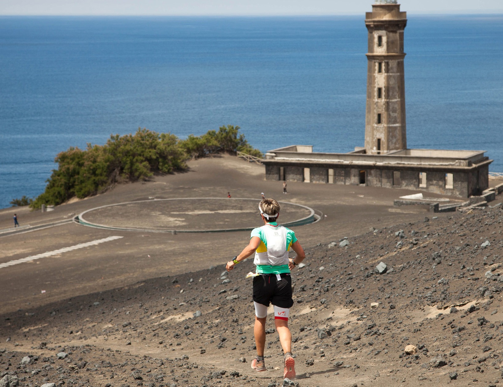 trail running at Capelinhos volcano