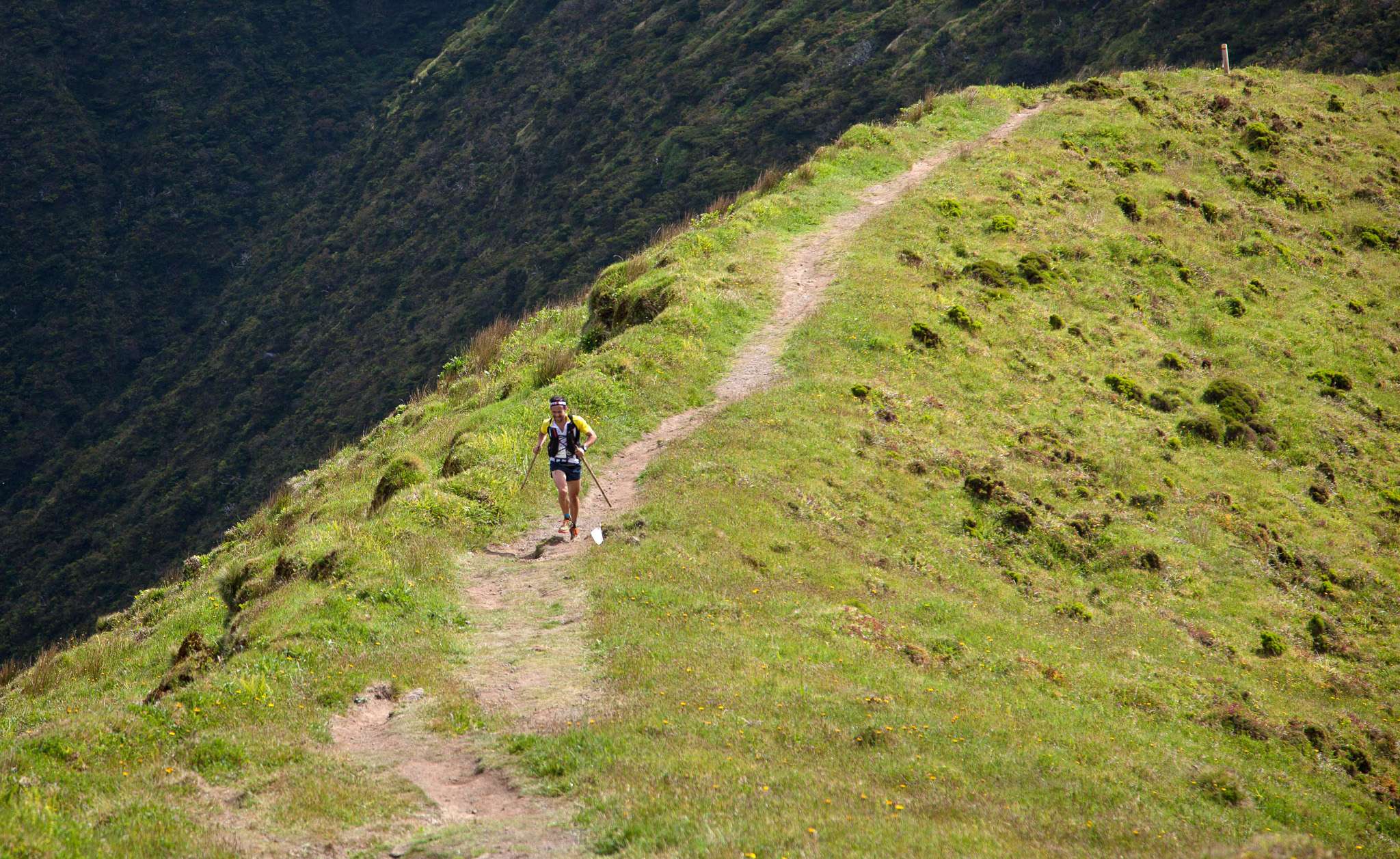 trail running at faial caldeira